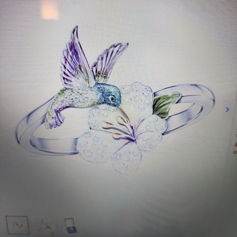 Bradford Exchange Lena Liu Hummingbird Ring Size 11 - Picture 6 of 8